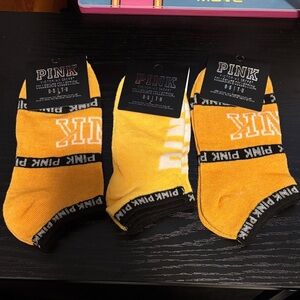 PINK Victoria's Secret Yellow Ankle Socks mustard and yellow